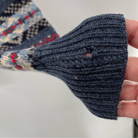 J. Crew Fair Isle Nordic Knit Grandpa 100% Lambswool Crewneck Sweater Size Med - Picture 10 of 10